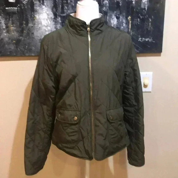 Love Tree Oliver Green Reversible Quilted/Zip Front Side Pockets Jacket-XL - Picture 1 of 16